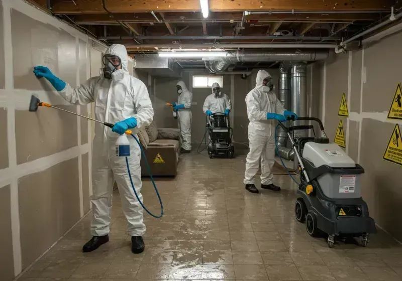 Basement Moisture Removal and Structural Drying process in North Eastham, MA